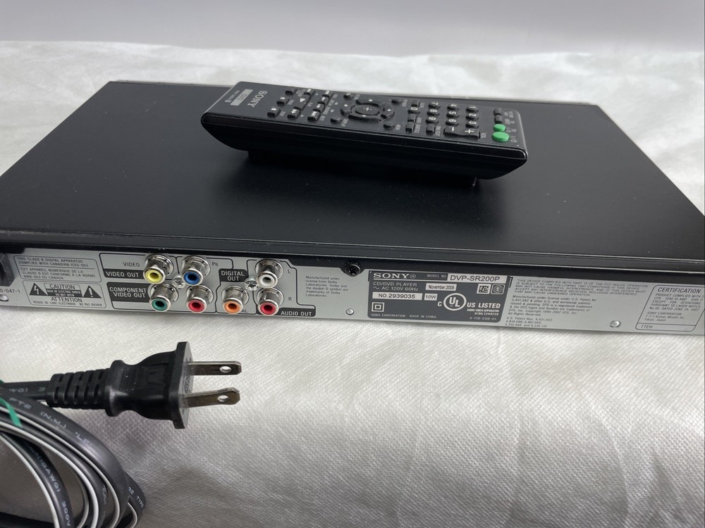 Sony DVP‑SR200P DVD/CD Player w/ Remote – Pre‑Owned Tested Working