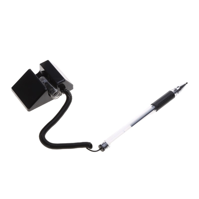 Black Security Pen 6pcs Secure Counter Pens with Adhesive Chain for Office Use