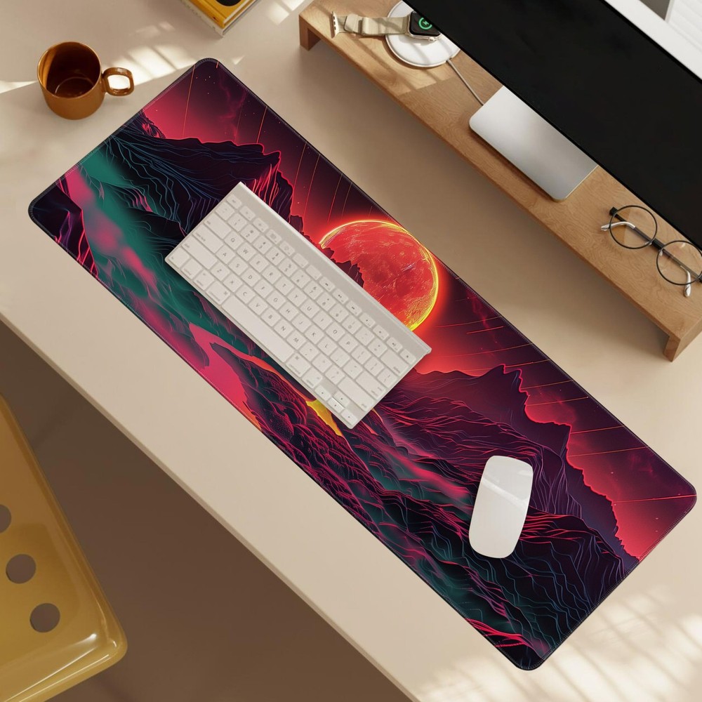 Red Mountain Large Mouse Pad Mountain Pattern Gaming Extended XL Mousepad Big Co