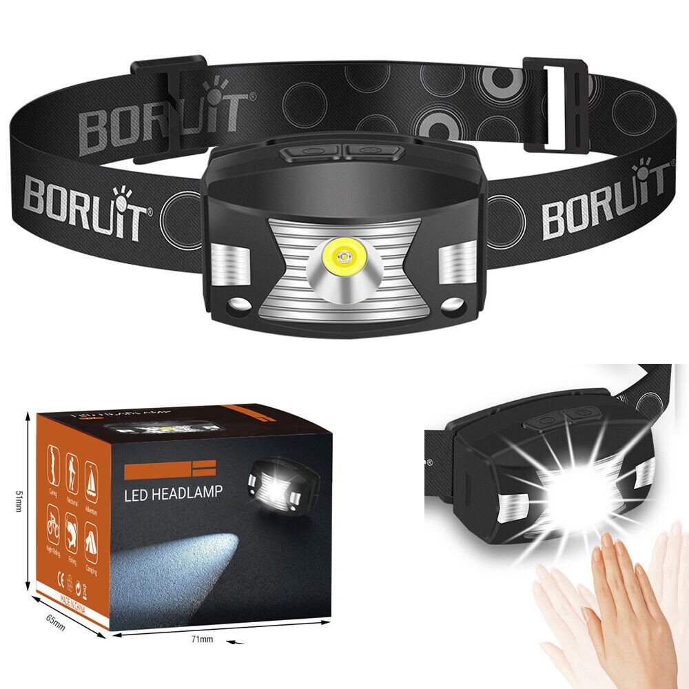 USB Rechargeable LED Headlamp Flashlight Headlight Head Torch Waterproof Sensor