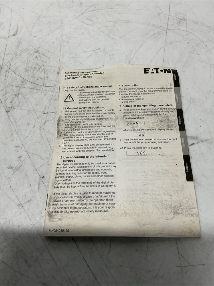 Eaton E5-496-E0401 LED Multifunction Counter/Timer/Ratemeter W-939