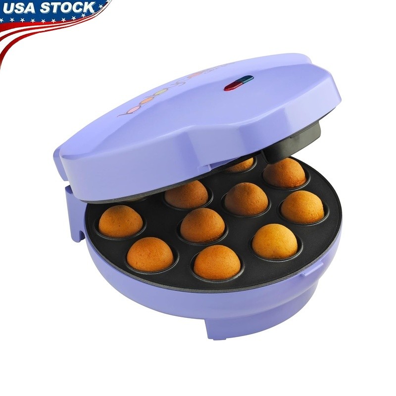 Non-Stick Cake Pop Maker Bakes 12 Pops Includes Stand 50 Sticks Fork Tool New