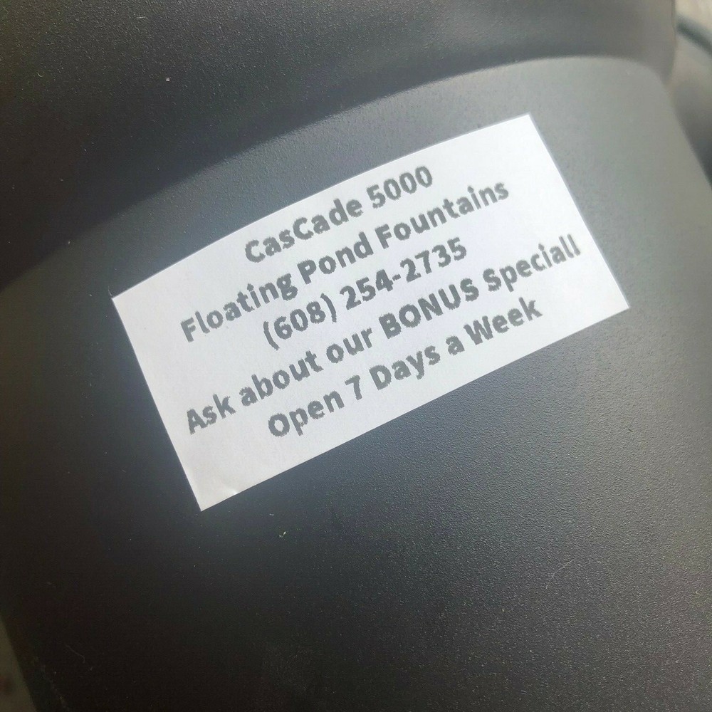 1hp CasCade 5000 Floating Pond Fountain Aerator: ***CUSTOM OPTIONED CODE ORDERS