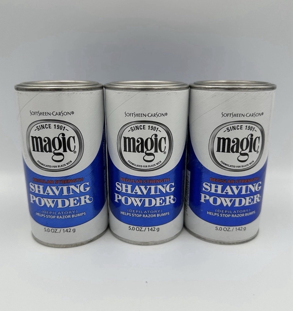 3 SoftSheen-Carson Magic Regular Strength Shaving Powder 5 Oz. Each