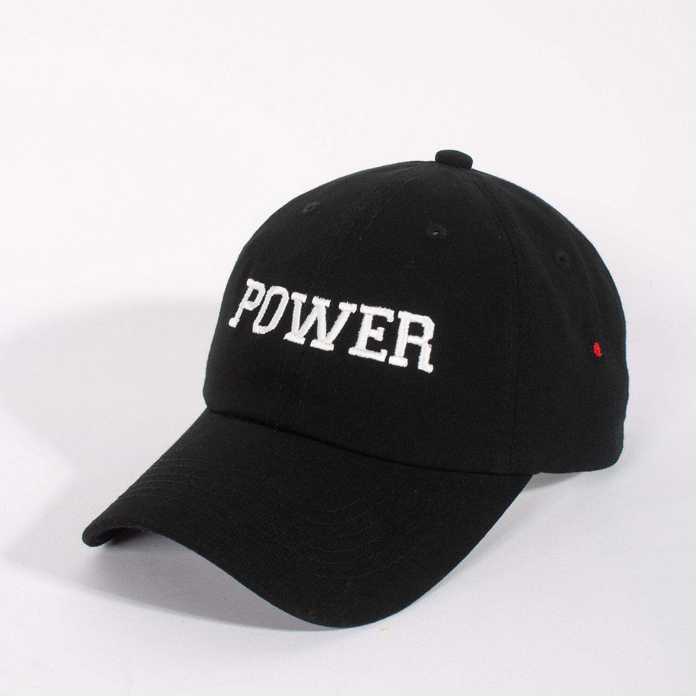 POWER (strapback cap) - dad baseball polo cotton hat - Black White Grey Red