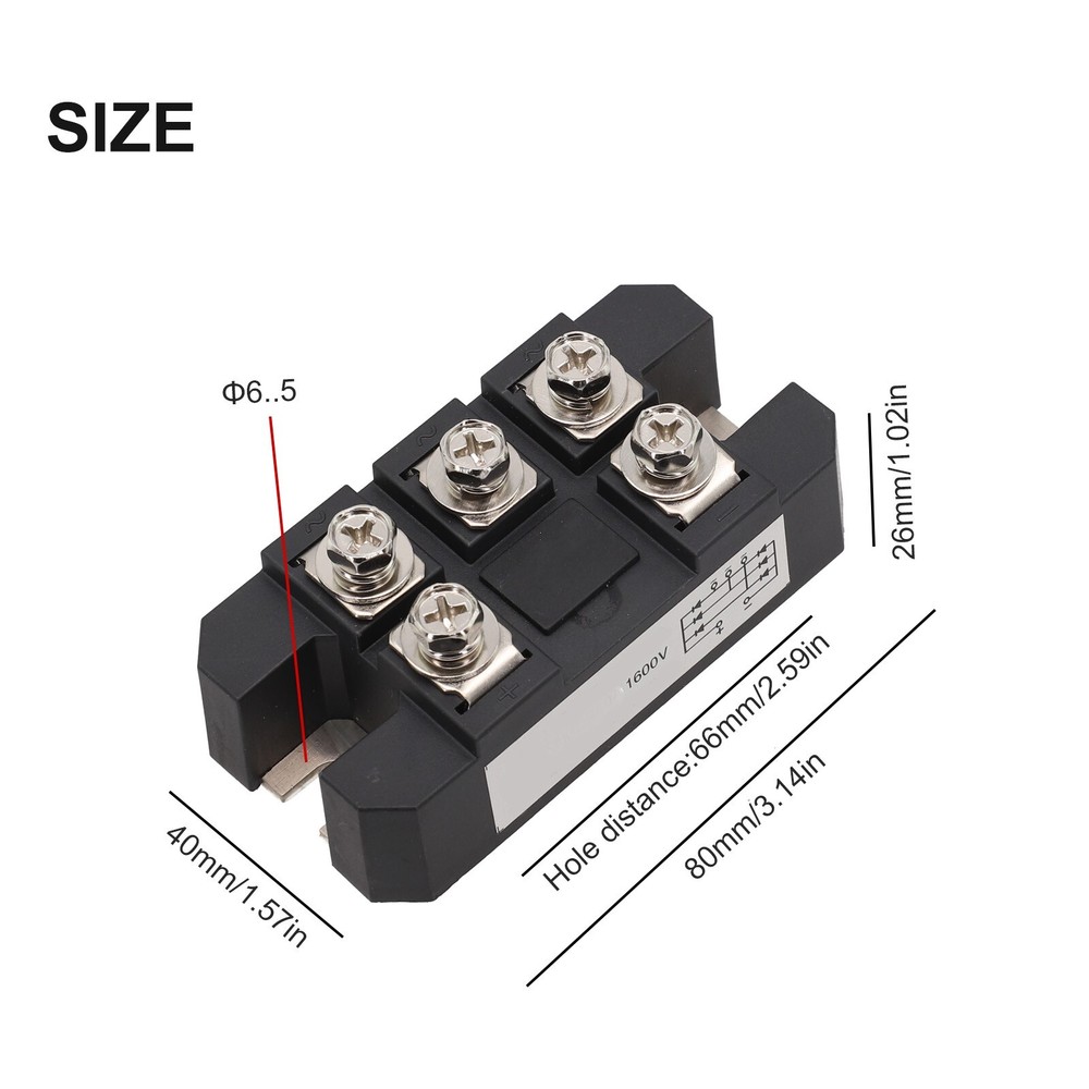 1Pc MDS20A-300A/500A/800A/1000A/1200A 1600V Three Phase Rectifier Bridge Stack