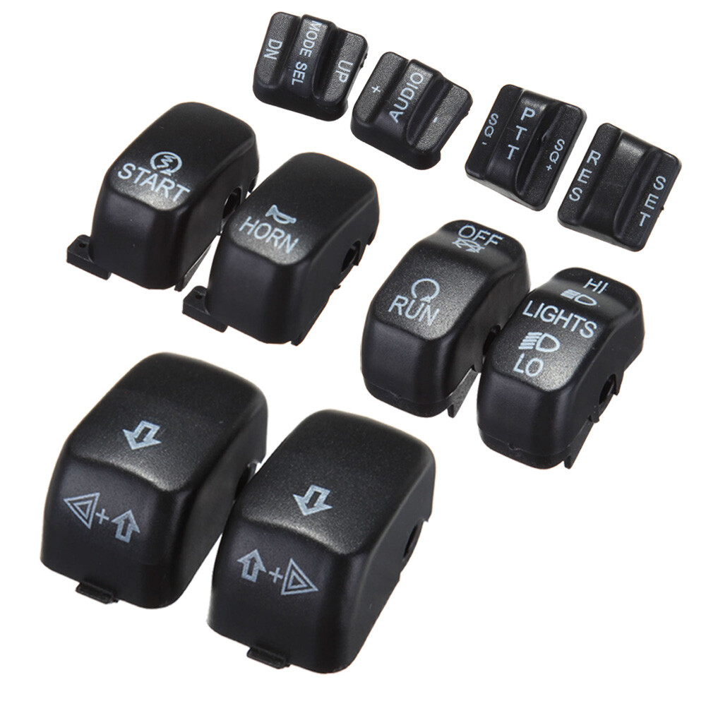 10pcs Hand Control Switch Housing Buttons Cap Fit For Harley Electra Glide 96-13