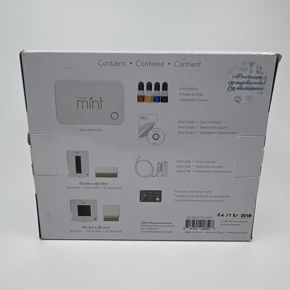 Silhouette Mint Custom Stamp Maker w Stamp Kits