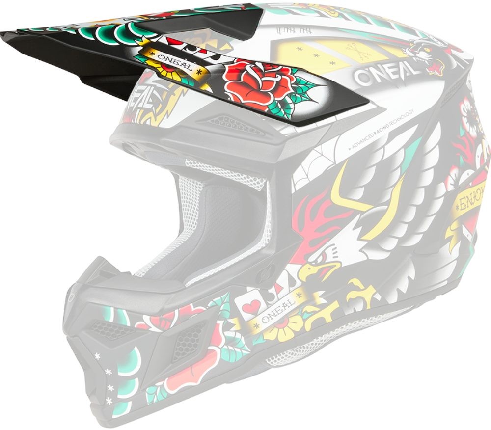 O'Neal 3 SRS Inked Helmet Visor/Peak Multicolor