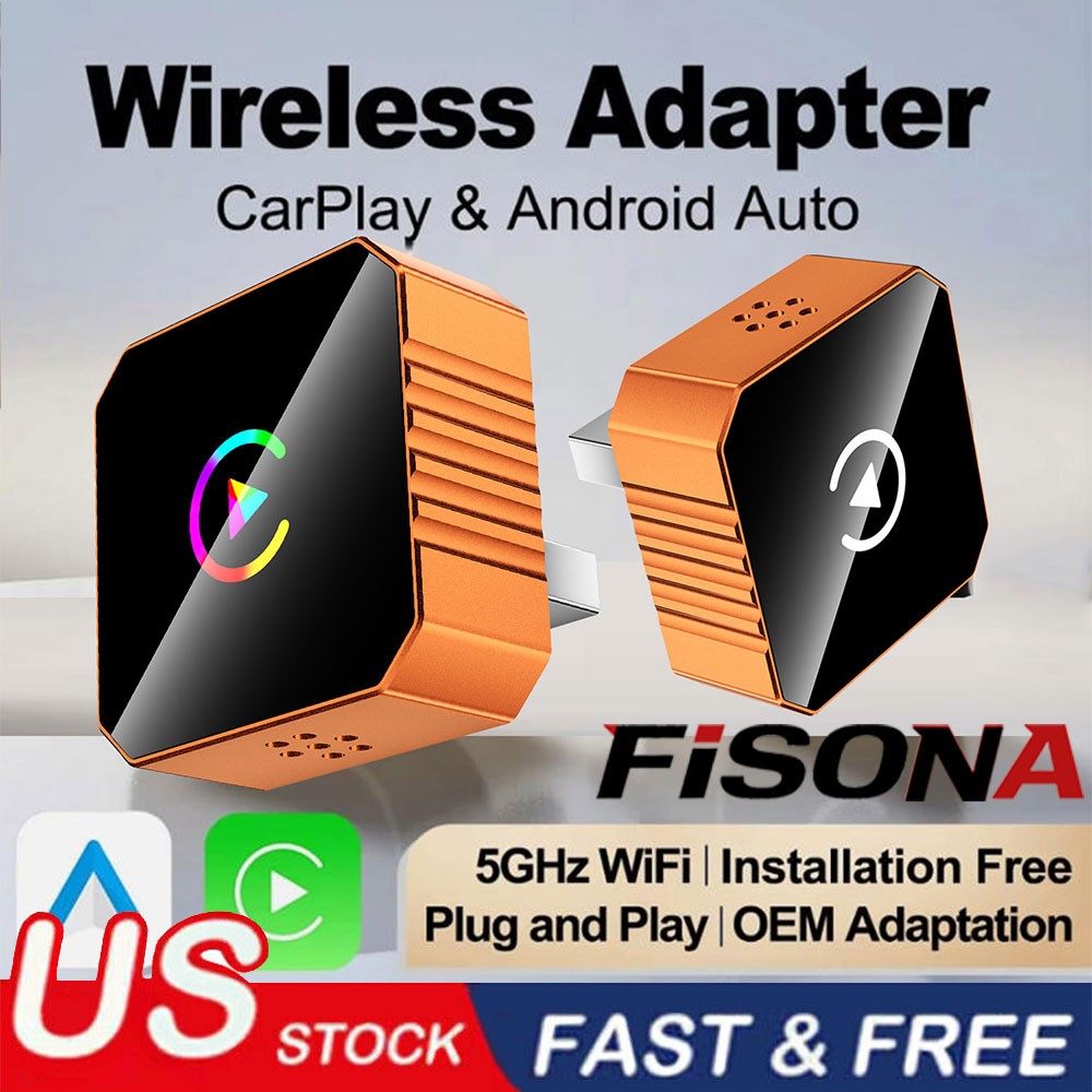 2-in-1 Wireless CarPlay Adapter Plug&Play USB Mirroring Screen for iPhone iOS10+
