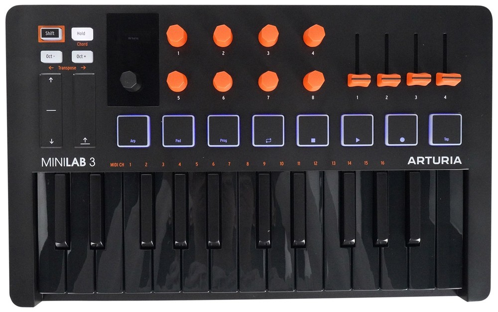 Arturia MINILAB 3 Orange 25 key MIDI USB Keyboard Controller+Backpack