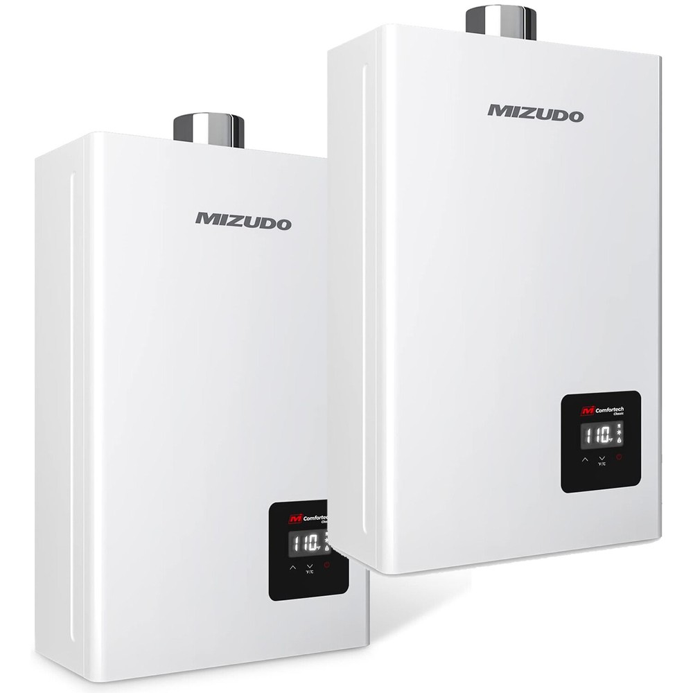 MIZUDO Tankless Natural/Propane Gas Water Heater LED Hot On Demand Water Boiler
