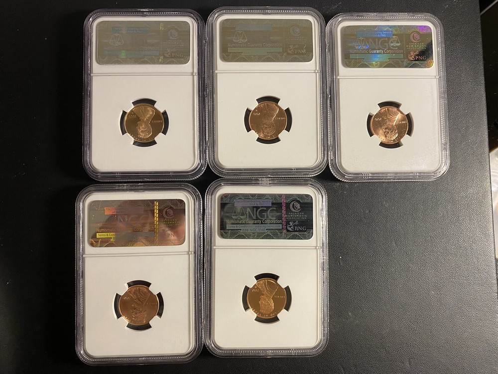 17 Lincoln Cent NGC Collection 2009-2010 Diff. Mint Marks/Different Grades/Type