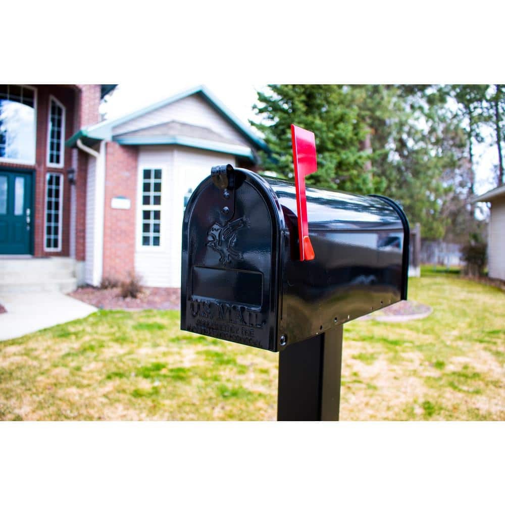 Architectural Mailboxes Elite Black, Medium, Steel, Post Mount Mailbox