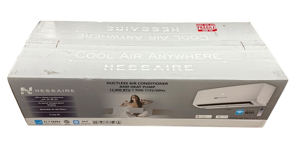 NEW Hessaire Mini Split Air Conditioner Single Unit Compatible Model H12E1