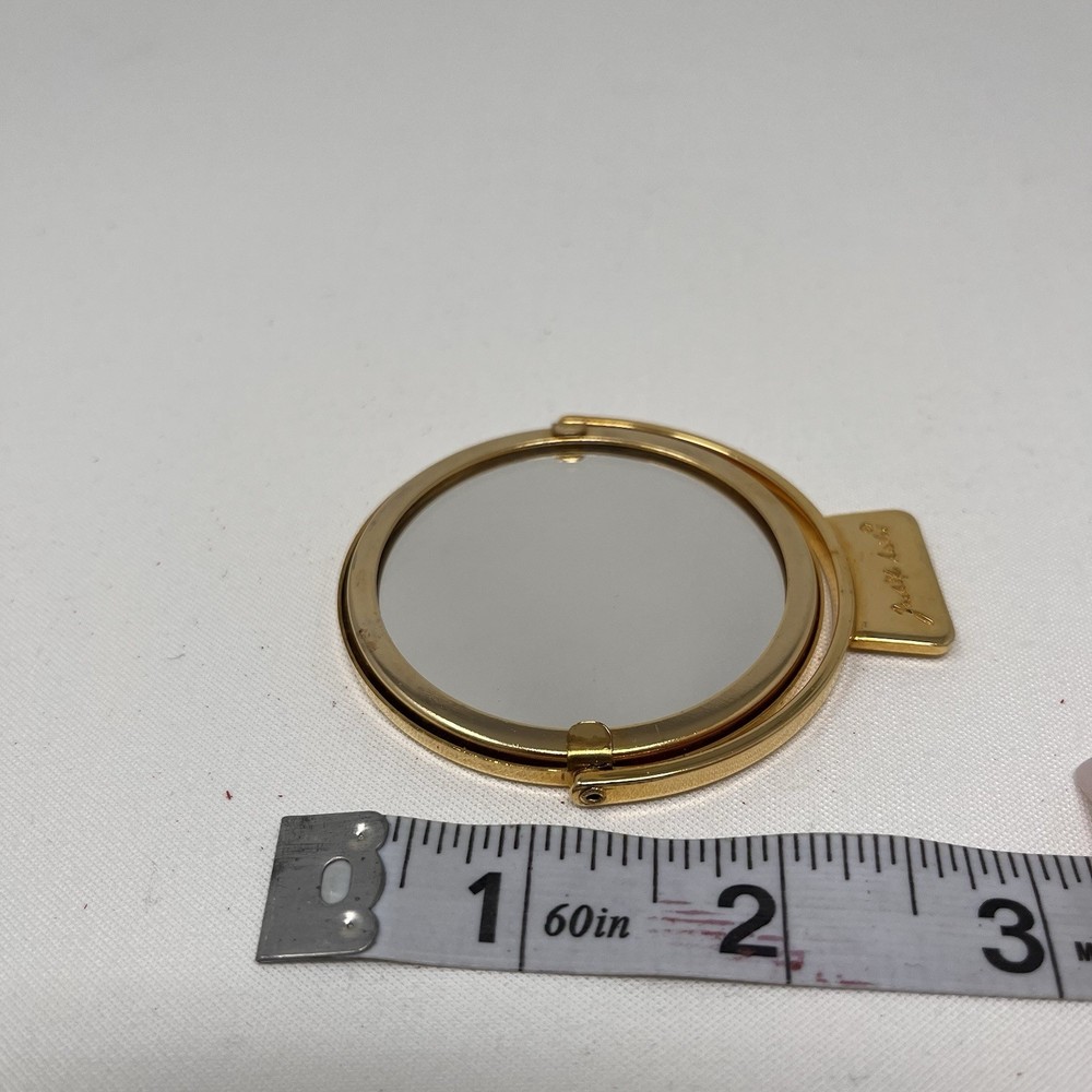 Judith Leiber Gold Compact Mirror Double Sided Makeup Purse Mirror