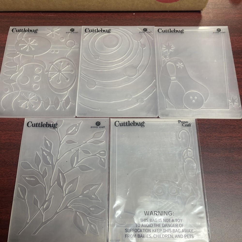 Cuttlebug Embossing Folders Lot Mickey Mouse & Misc Of 5