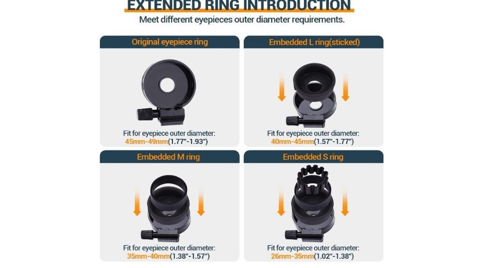 Universal Cell Phone Telescope Mount Adapter Fits Monocular, Binocular, Microsco