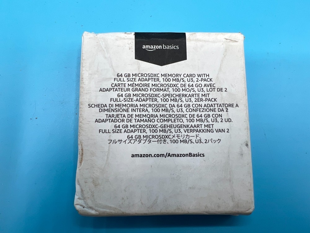 Amazon Basics 64GB microSDXC Memory Card with Full Size Adapter Black