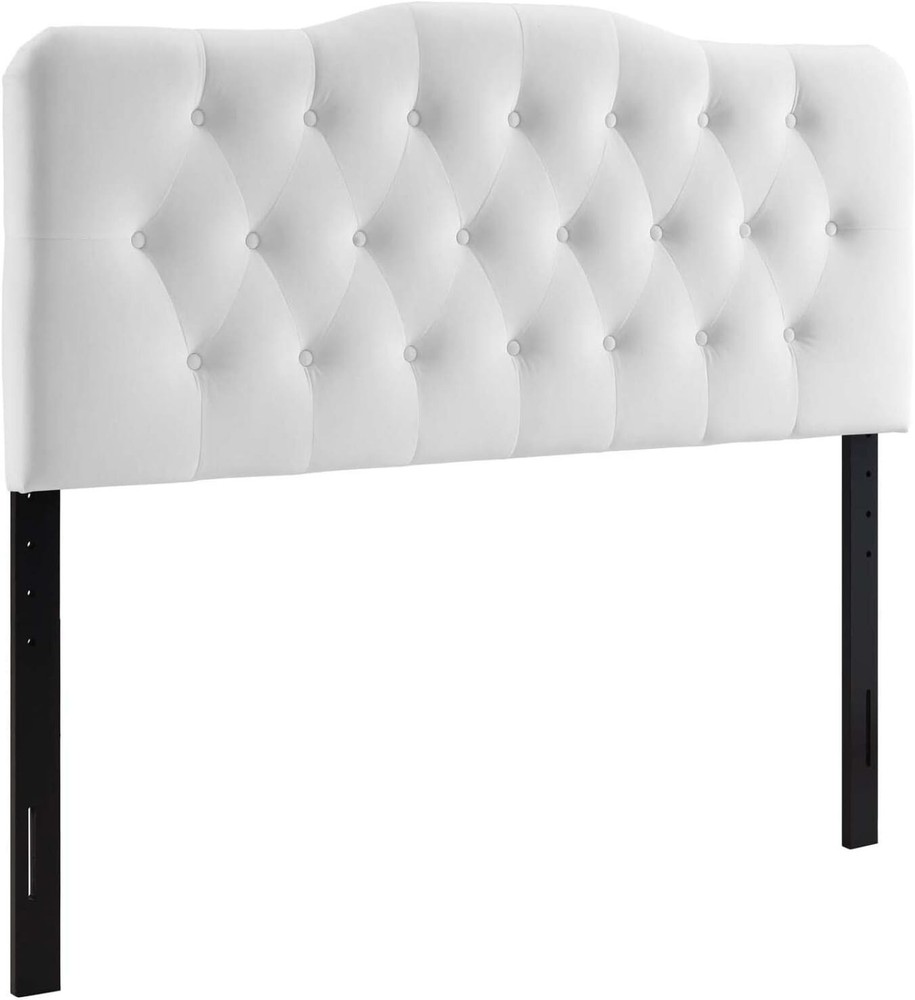 Modway Annabel Diamond Tufted Performance Velvet Full Headboard in White