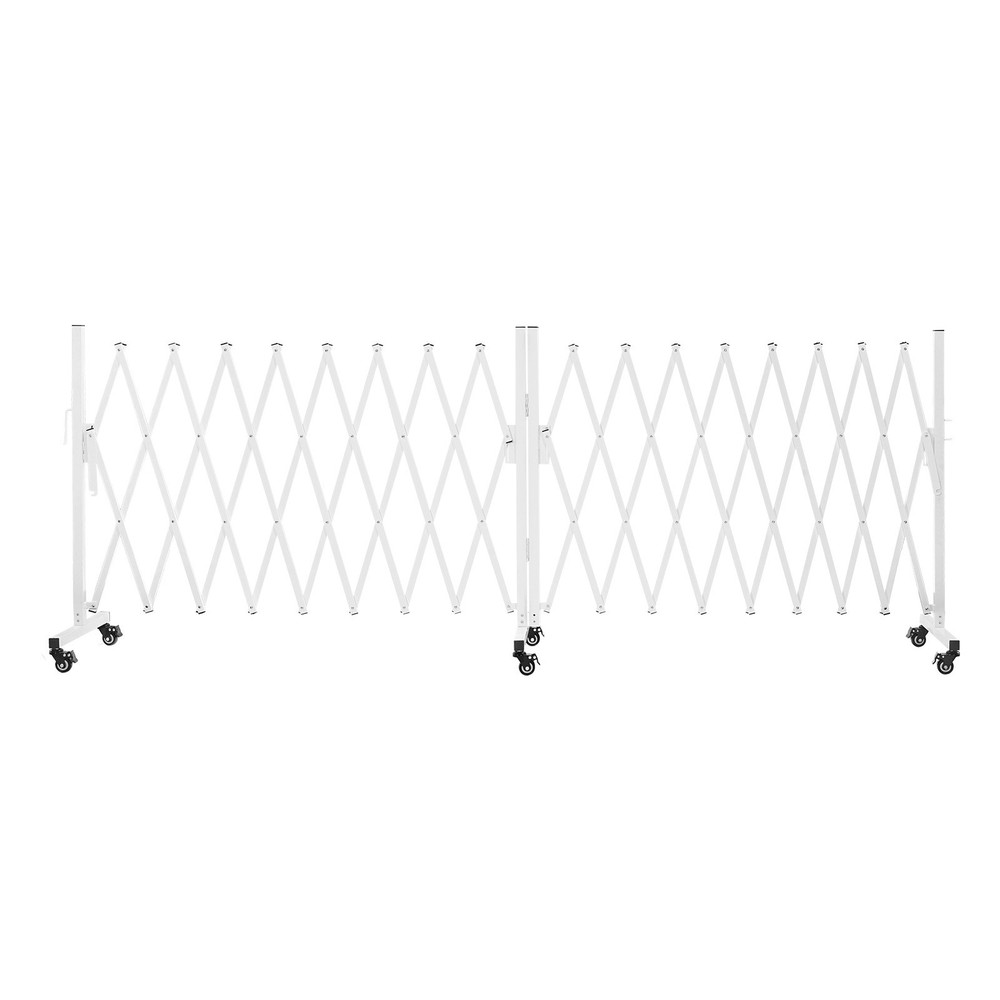 Expandable Safety Barrier 18FT Double Barricade w/ Locking Casters
