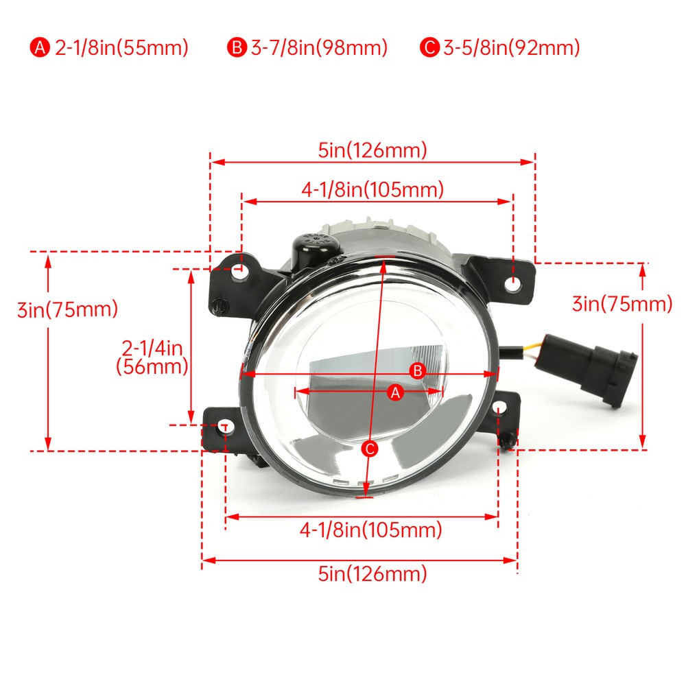 Front Bumper LED Fog Light Lamp LH & RH Pair for 14-20 Infiniti Q50 QX60 QX80