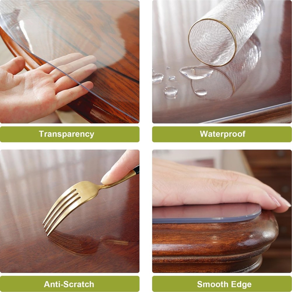 Clear Round Table Protector 47 Inch Thick Clear Table Cover Protector Round