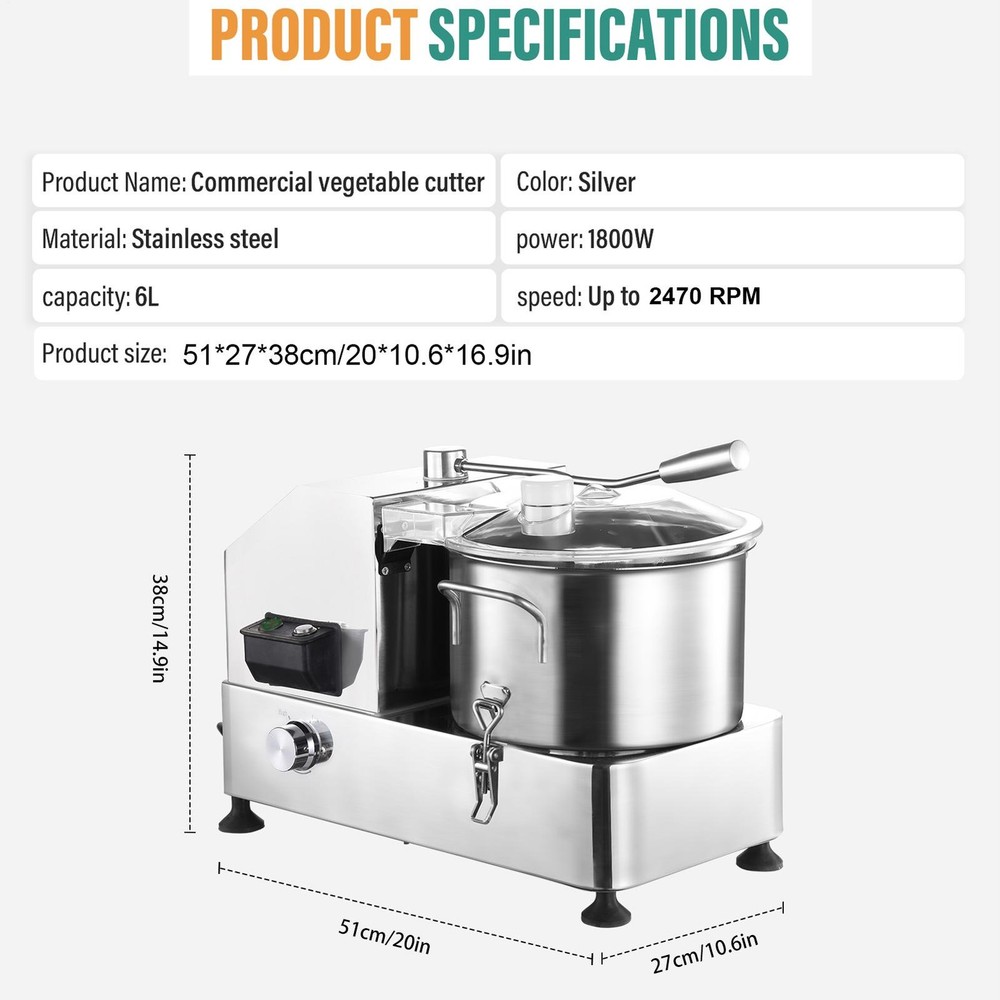 Commercial Food Processor Vegetable Cutter Chopper Fruit Dicer Processor
