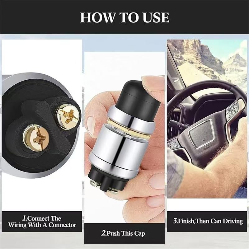 2pcs Waterproof Momentary Push Button Switch 12v and 24v Engine Start Push to
