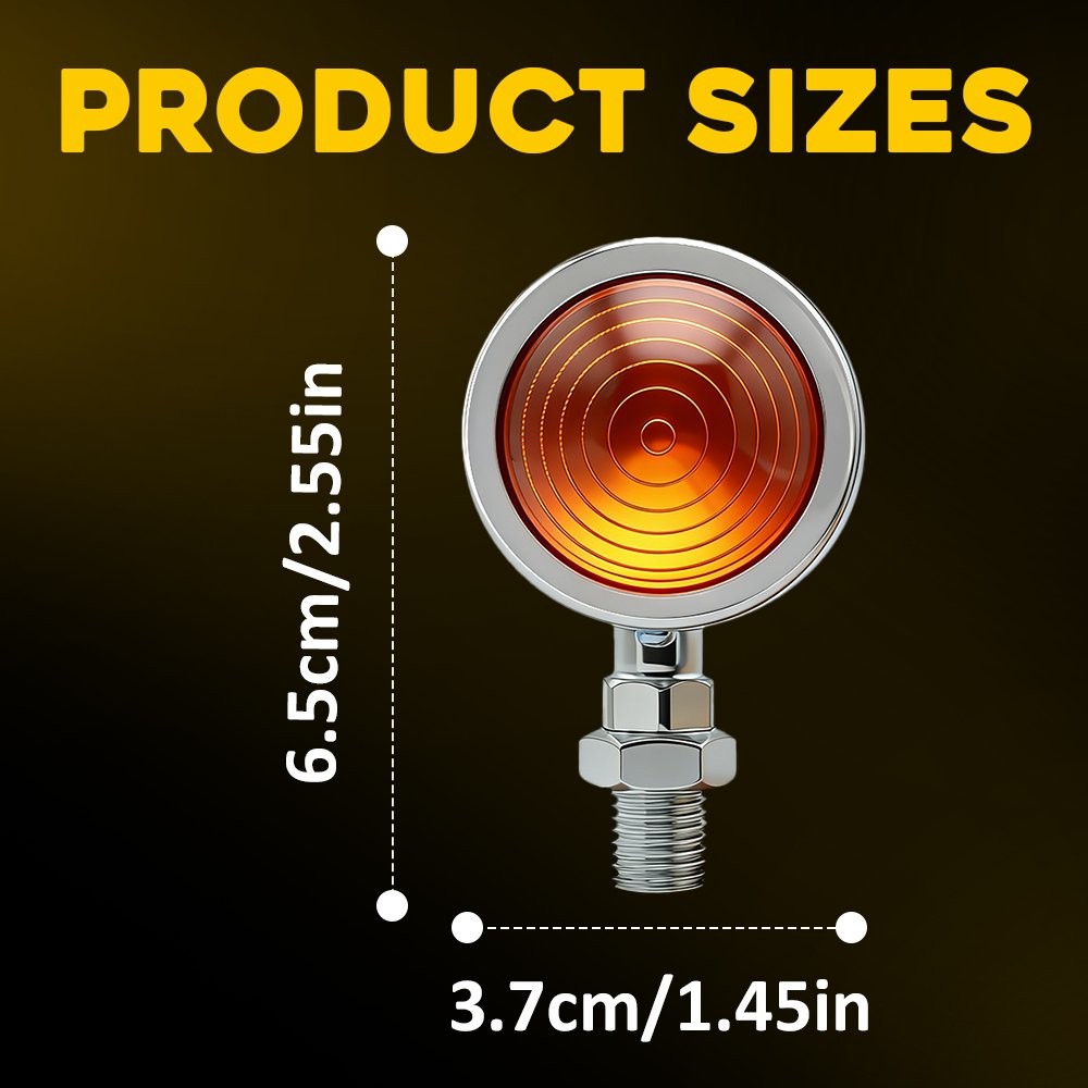 4X Motorcycle Turn Signals Blinker Light Indicator Amber Front Rear Universal