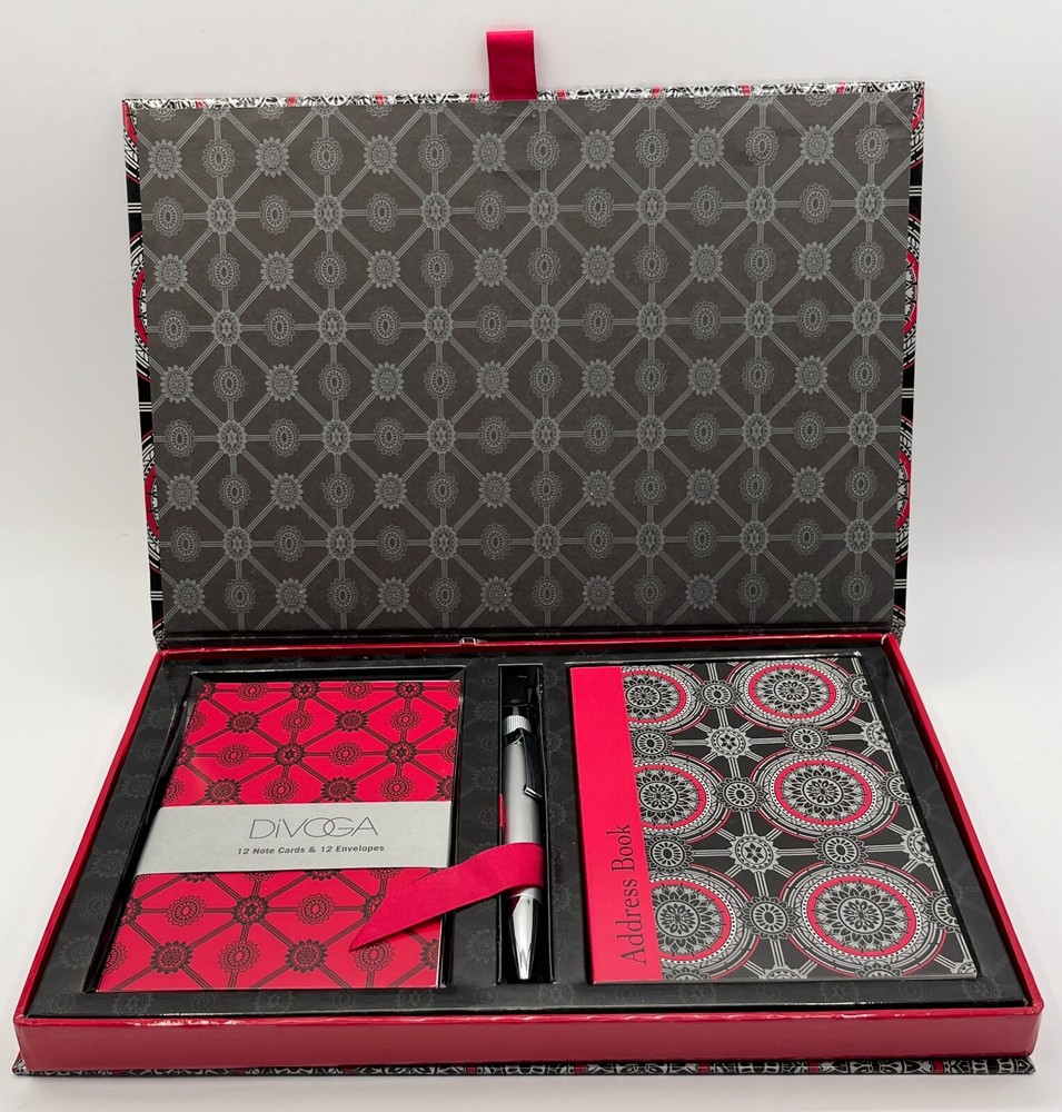 Stationery Gift Set Note Cards Envelopes Address Book & Pen