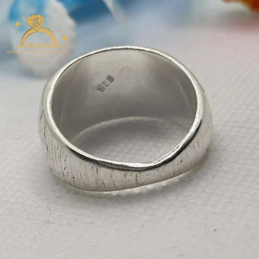 Tree Bark Ring Wood Textured Band Bark Textured Ring Solid 925 Silver Tree Bar