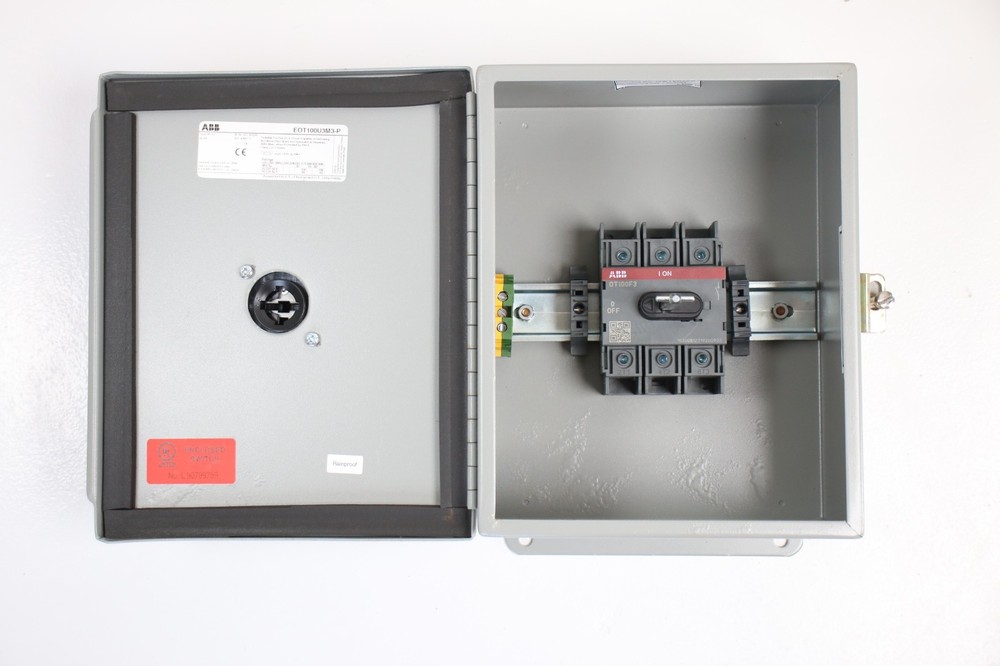 ABB Enclosed Disconnect Switch model EOT100U3M3-P