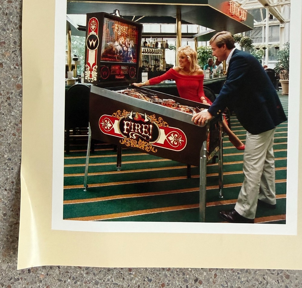 Fire! Original Pinball Arcade Flyer | 1987 Williams | Good Condition