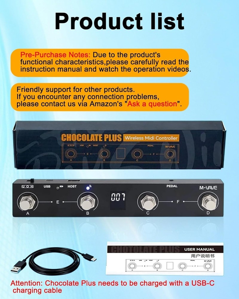 Advanced Wireless 4 Button MIDI Foot Controller - Compact Design for Musicians