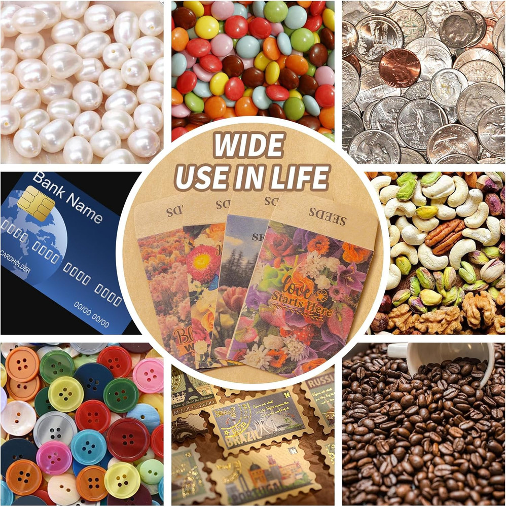 200 Pcs Seed Envelopes, Seed Packets Self-adhesive Sealing Small Seed Saving Env