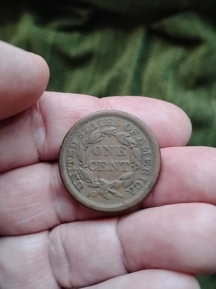 1855 large cent slanting 5's
