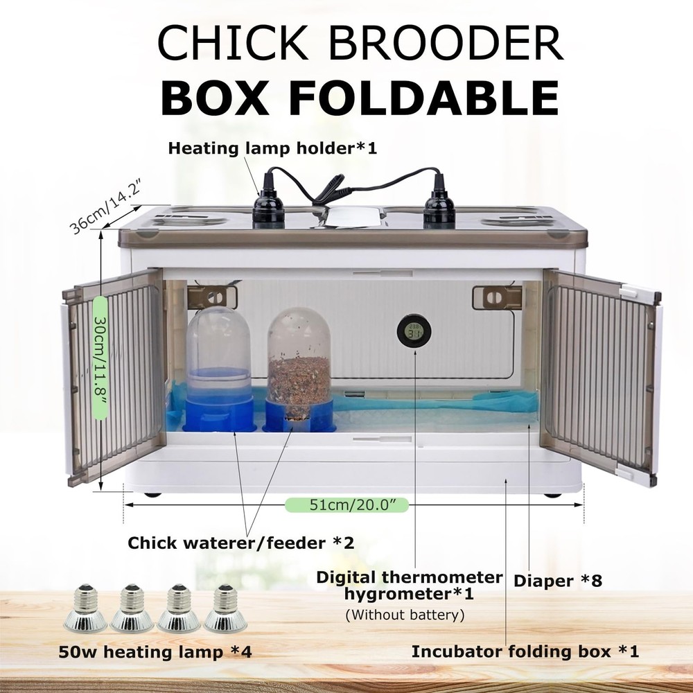 Chicken Brooder Box for Chicks Brooder Heater Chicks Warmer Brooder Plate Kit...