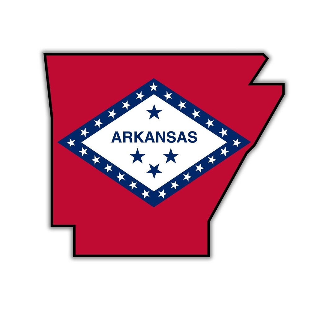 ARKANSAS Shape STATE FLAG STICKER