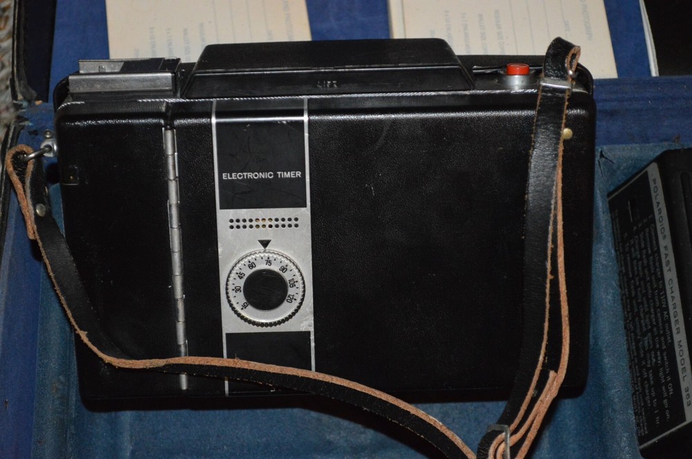 1969 Polaroid 360 Land Camera Bundle Case Flash Charger Strap More Vintage