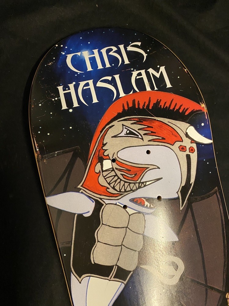 RARE Chris Haslam Moby Dick Viking Battle Pro Model Almost Skateboard Deck