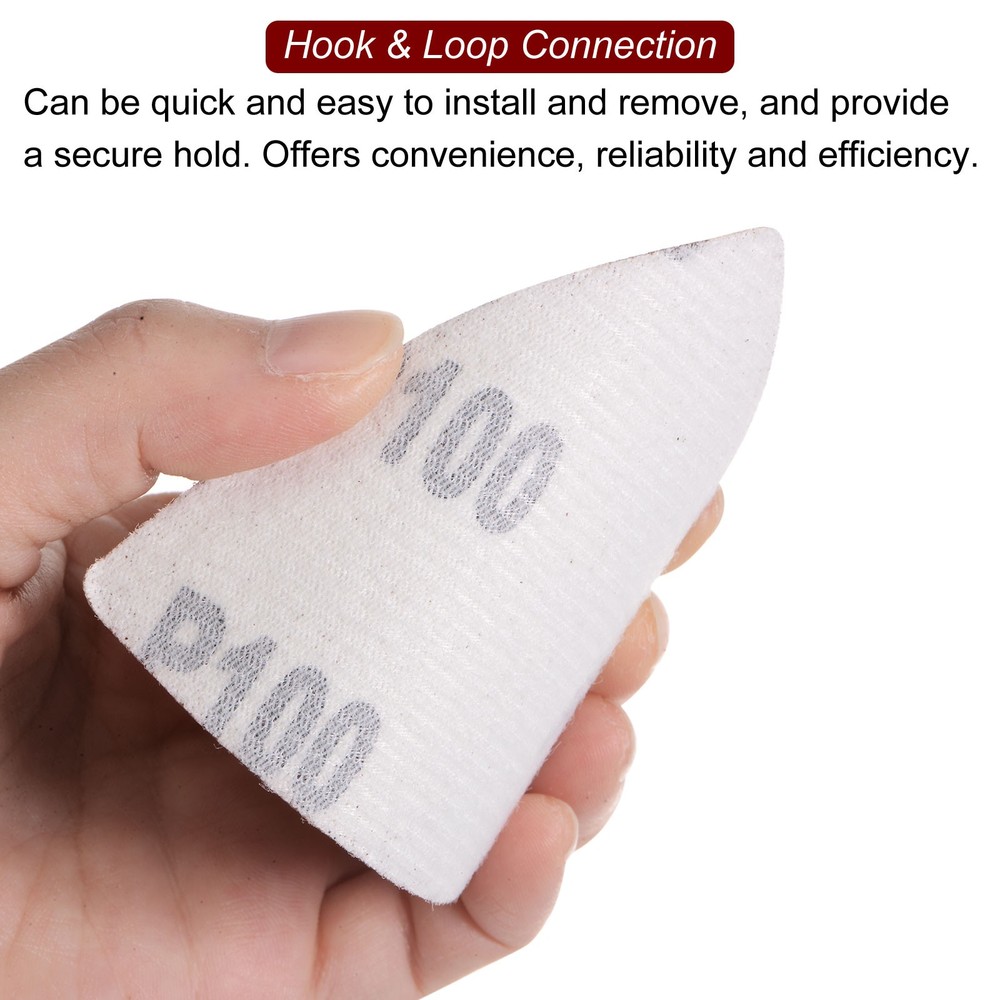 100pcs Triangular Hook & Circle Glass Cards 100 Grits 3-1/8"