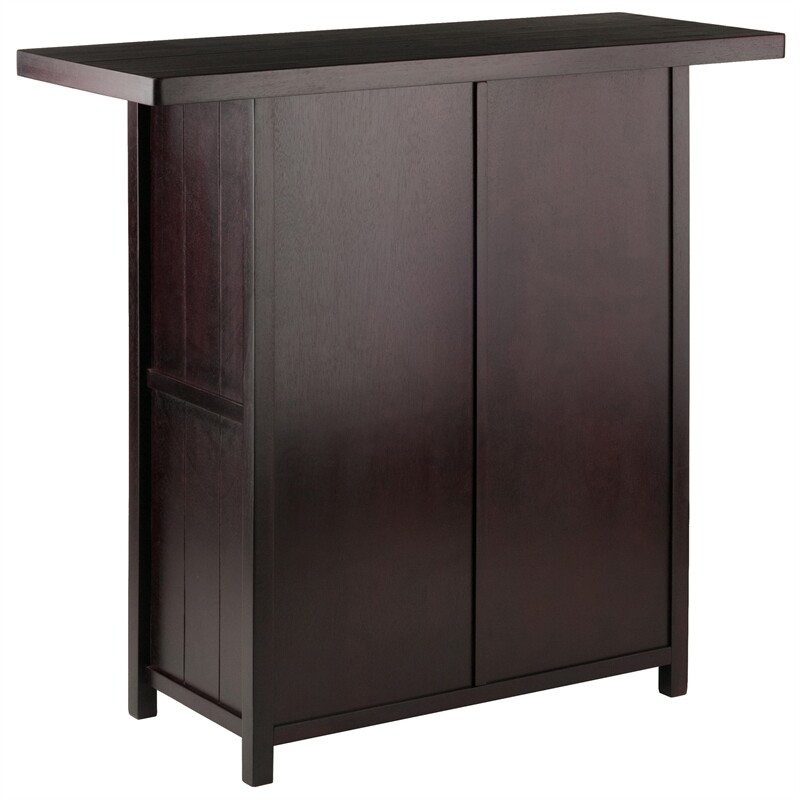 Winsome Macon Transitional Solid Wood Home Wine Bar in Espresso