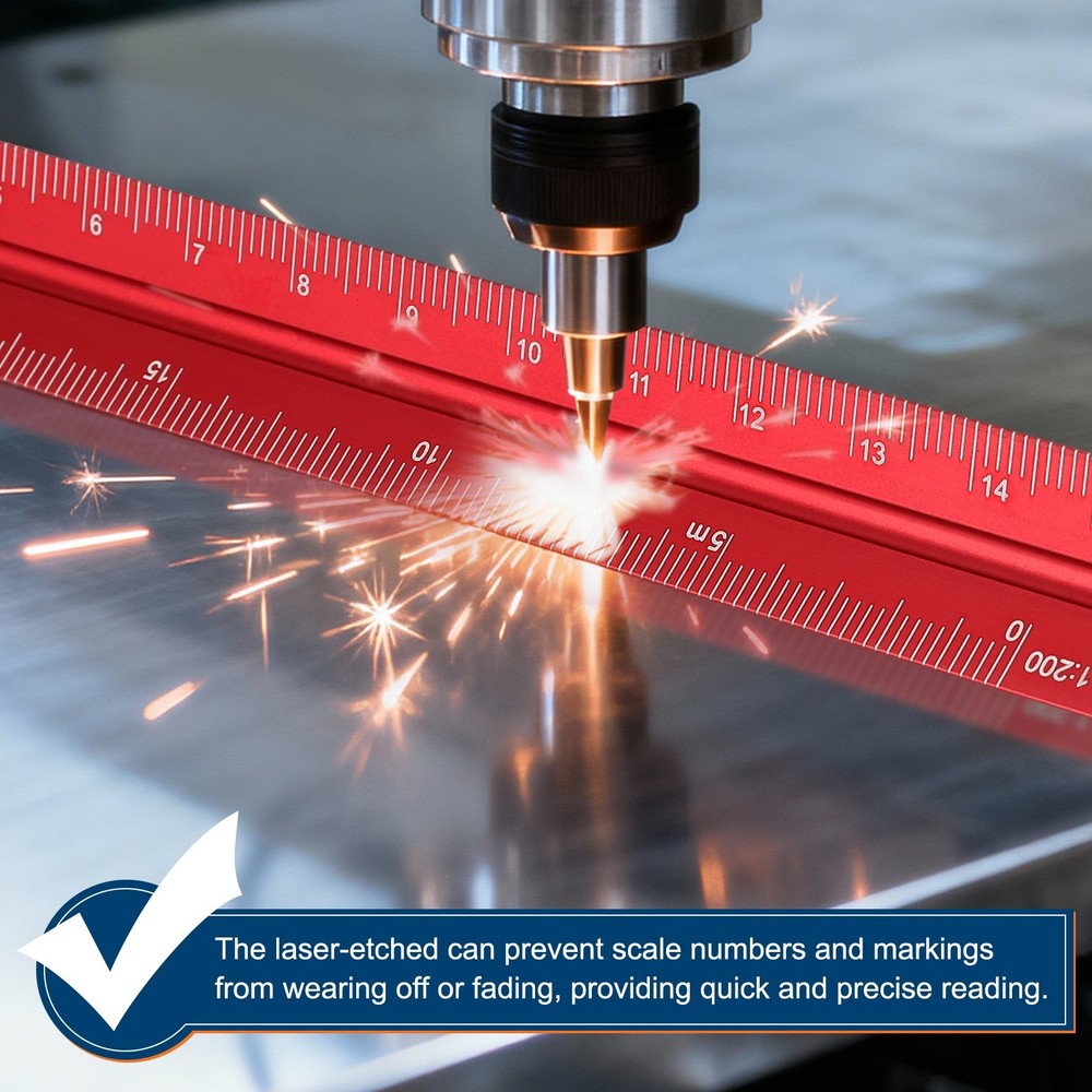 2 Pcs 7 Inch Imperial Architectural Triangular Scale Ruler Small Scale, Blue