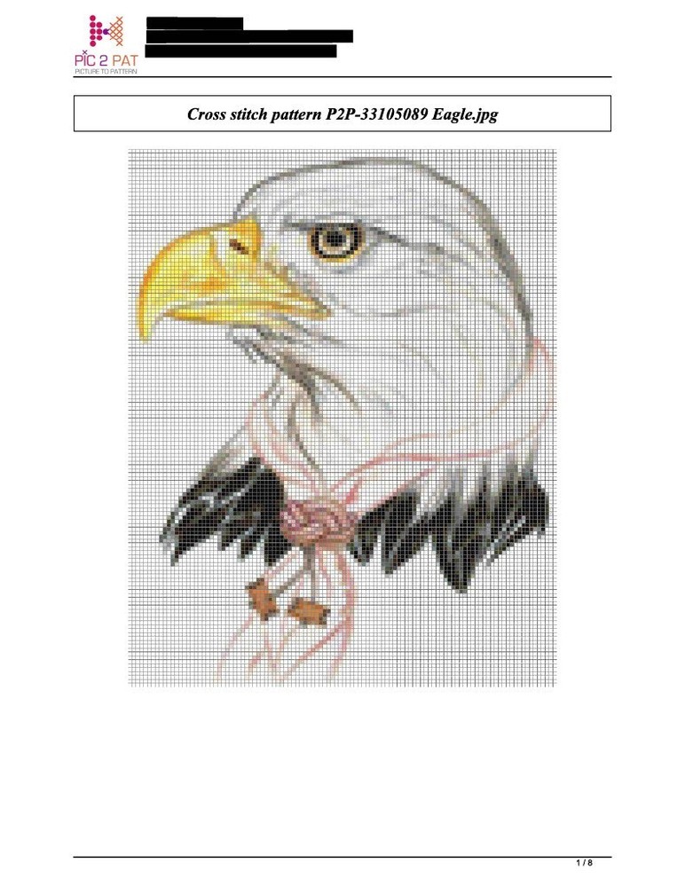 Woodbadge Eagle Cross Stitch Pattern Only