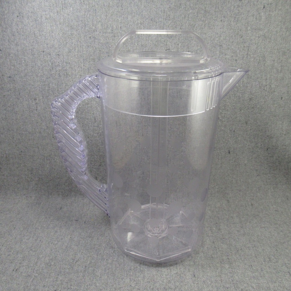 Pampered Chef Quick Stir 2 Quart Clear Pitcher Polka Dot Pattern # 2272 USA
