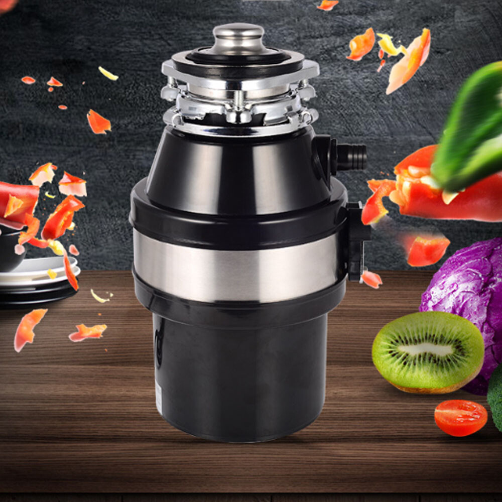 110V Kitchen Food Waste Processor Disposer Garbage Disposal Crusher 1400mL