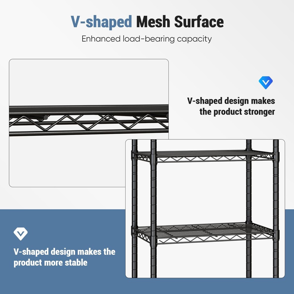 Industrial 3 Level Grid Storage Rack ，Mobile Metallic Shelving System with Lo...