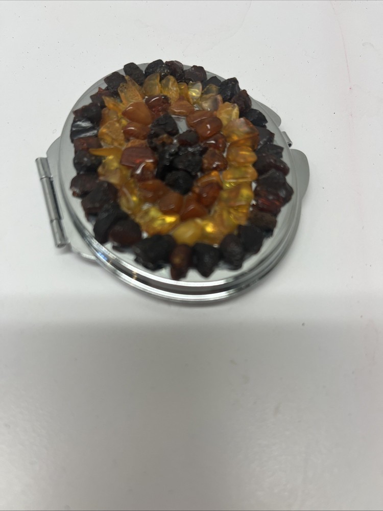 Baltic Amber 3 inch  Mirror Two Sided Pocket