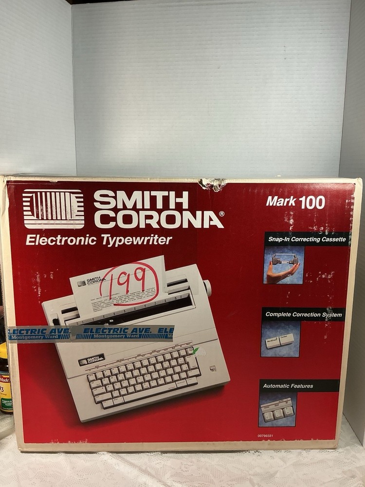 Smith Corona Mark 100 Electronic Typewriter w/ Box Snap-In Correcting Cassette
